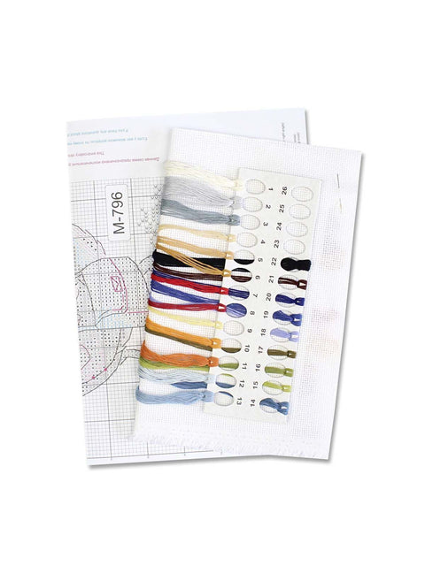 Cross Stitch Kit “Good News” with 14 Count Canvas, 22 Thread Colors, 18 x 13 cm, MP Studia DIY Embroidery Set