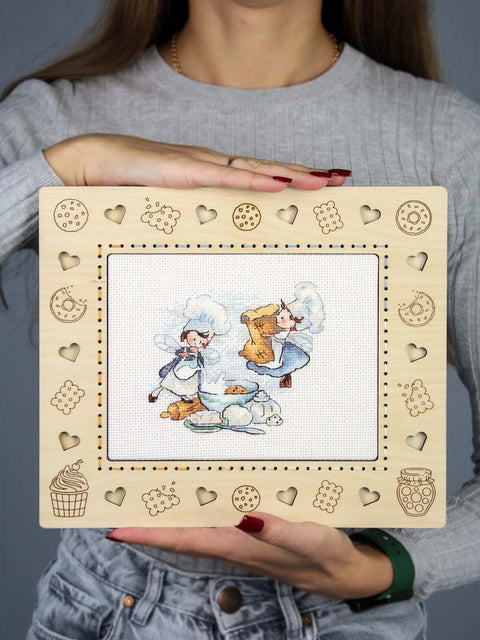 Cross Stitch Kit “Secret Recipe” 10x12 cm Kitchen Decor, MP Studia, 14 Count White Canvas, 19-Color Kirov Floss, Pattern and Needle