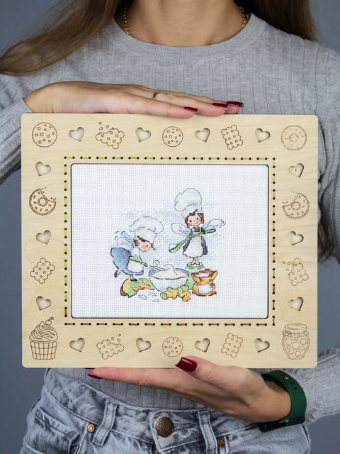 Cross Stitch Kit Kitchen Magic Fairy Kitchen Design, MP Studia, 10x11 cm, 14-Count White Canvas, 18-Color Kirov Floss