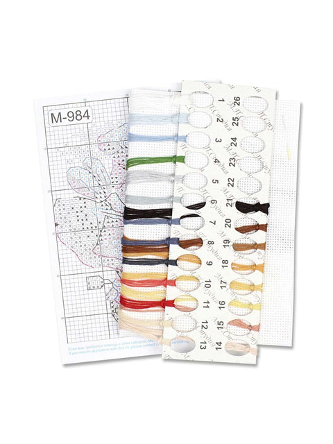Cross Stitch Embroidery Kit, Fairy Kitchen Scene, 10x12 cm, 14-Count White Canvas, MP Studia, 21 Kirov Thread Colors