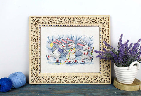 Cross Stitch Kit Festive Round Dance, MP Studia, Multicolor, 13 × 20 cm, Canvas, Threads, Needle and Pattern
