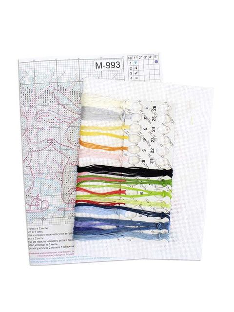 Cross Stitch Kit Festive Round Dance, MP Studia, Multicolor, 13 × 20 cm, Canvas, Threads, Needle and Pattern