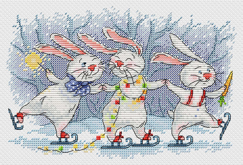 Cross Stitch Kit Festive Round Dance, MP Studia, Multicolor, 13 × 20 cm, Canvas, Threads, Needle and Pattern
