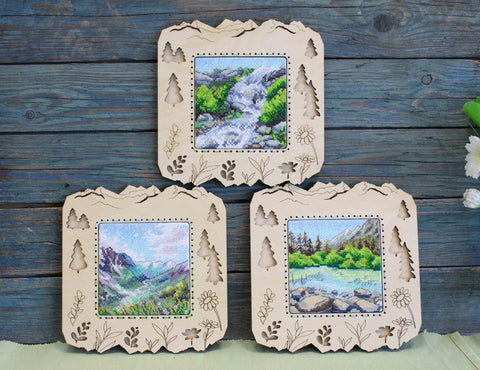 Mountain Gorge Cross Stitch Kit, Multicolor Landscape, MP Studia, Cotton Threads, Embroidery Canvas, Beginner to Advanced DIY Craft