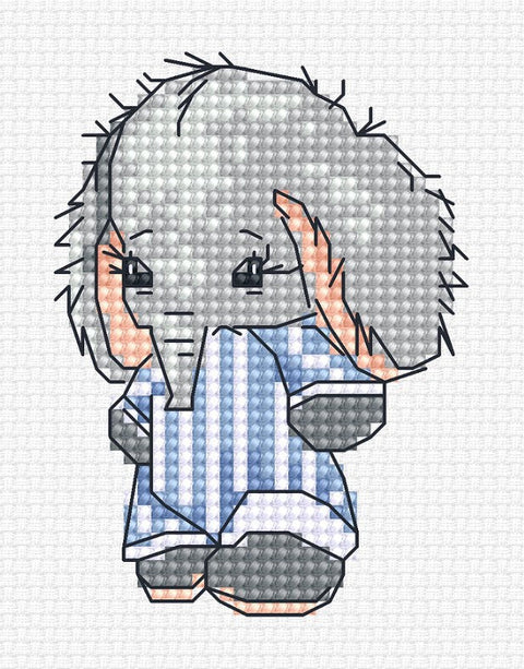 Luca-S Beginner Embroidery Kit for Kids, Aida Cloth, Cotton Threads, Needle & Pattern