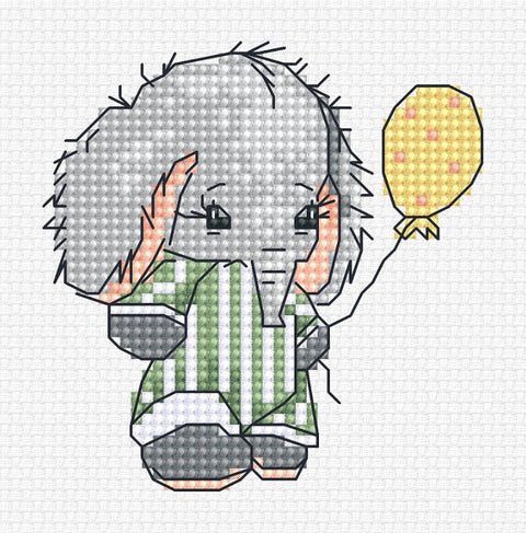 Luca-S Beginner Embroidery Kit for Kids, Aida Cloth, Cotton Threads, Needle & Pattern