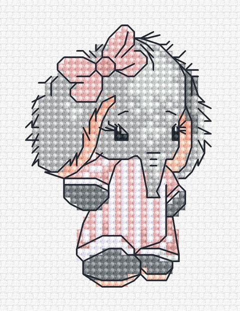 Luca-S Beginner Embroidery Kit for Kids, Aida Cloth, Cotton Threads, Needle & Pattern