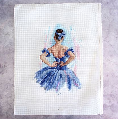 Cross Stitch Kit with Pattern and Threads, Behind the Scenes Cinema Design, MP Studia, Aida Canvas, Needle and Instructions