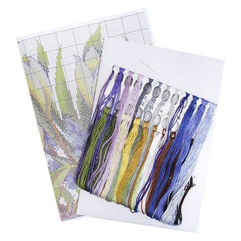 Cross Stitch Kit, First Breath of Spring Pattern, MP Studia Embroidery Set with Fabric, Threads, Needle and Instructions