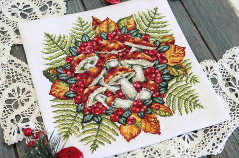 Cross Stitch Embroidery Kit, Forest Path Landscape, MP Studia, Aida Fabric, Cotton Threads, Needle and Pattern, Home Decor