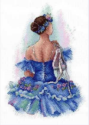 Prima Ballerina Cross Stitch Kit with Cotton Threads, Aida Canvas, Needle and Pattern by MP Studia