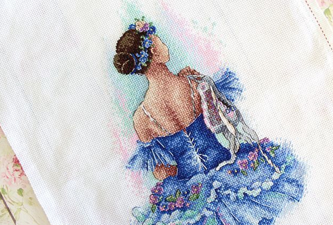 Prima Ballerina Cross Stitch Kit with Cotton Threads, Aida Canvas, Needle and Pattern by MP Studia