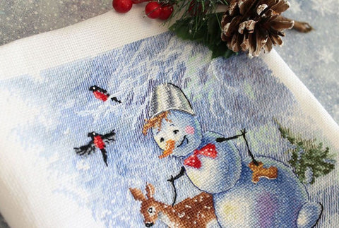 Cross Stitch Embroidery Kit with Romantic Lovely Company Design, Fabric, Threads, Needle and Chart by MP Studia