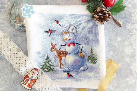 Cross Stitch Embroidery Kit with Romantic Lovely Company Design, Fabric, Threads, Needle and Chart by MP Studia