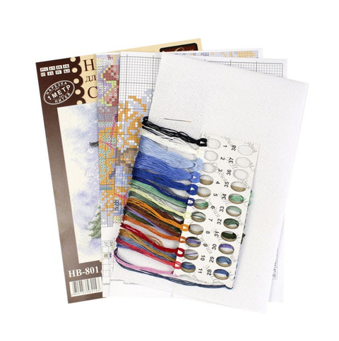 Cross Stitch Embroidery Kit with Romantic Lovely Company Design, Fabric, Threads, Needle and Chart by MP Studia