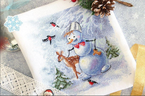 Cross Stitch Embroidery Kit with Romantic Lovely Company Design, Fabric, Threads, Needle and Chart by MP Studia