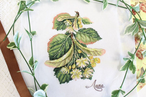 Linden Cross Stitch Kit, Complete Nature-Themed Set by MP Studia with Canvas, Threads, Needle, Pattern and Instructions