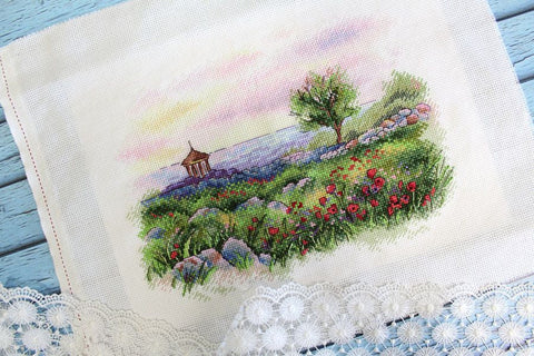 Cross Stitch Kit with Chersonesus Panorama, Aida Canvas, Cotton Threads, Needle and Chart by MP Studia