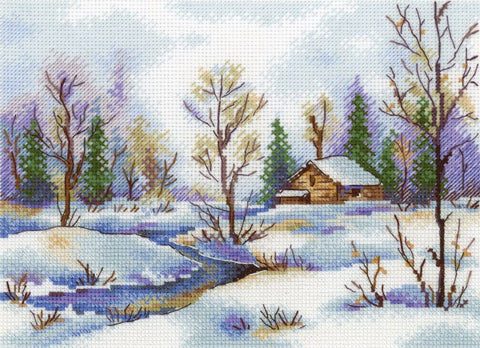 Cross Stitch Embroidery Kit Spring Theme, Multicolor Cotton Threads, Fabric, Needle, Pattern and Instructions by MP Studia