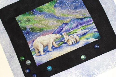 Christmas Cross Stitch Kit, North Pole Winter Design, MP Studia, Aida Fabric, Embroidery Floss, Needle and Instructions