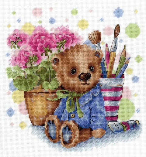 Counted Cross Stitch Kit – Plush Talisman Design, Beginner-Friendly, Cotton Aida Fabric, Cotton Floss, MP Studia