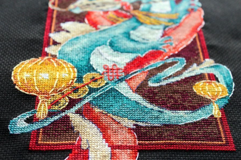 Cross Stitch Kit Eastern Philosophy Design, 27 x 15 cm, Multicolor Cotton Threads, MP Studia, Beginner Friendly