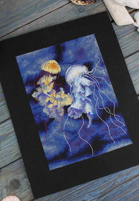 Cross Stitch Embroidery Kit Underwater Magic Design, MP Studia, 25 × 18 cm, DIY Home Decor Needlework Project