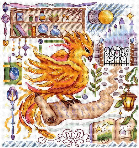 Cross Stitch Kit, “Magic Is Near” Sampler Design, MP Studia Embroidery Craft Set for Creative Hobbies
