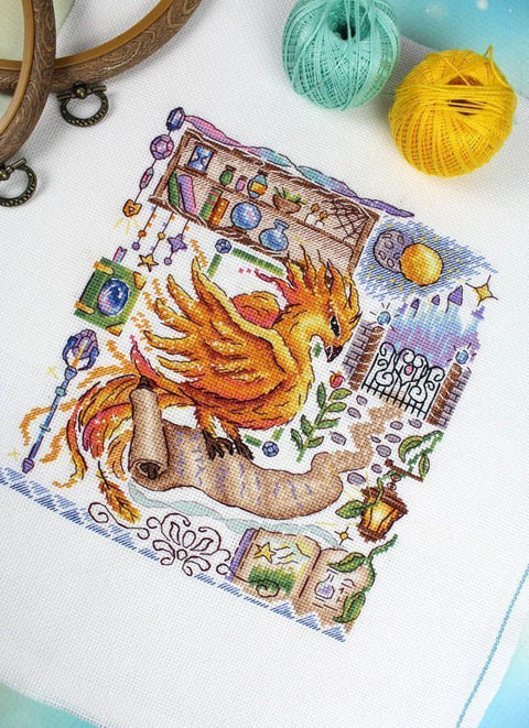 Cross Stitch Kit, “Magic Is Near” Sampler Design, MP Studia Embroidery Craft Set for Creative Hobbies