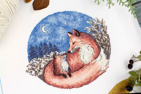 Cross Stitch Embroidery Kit, Bedtime Stories Design, Clear Pattern, Canvas, Threads, Needle and Instructions by MP Studia