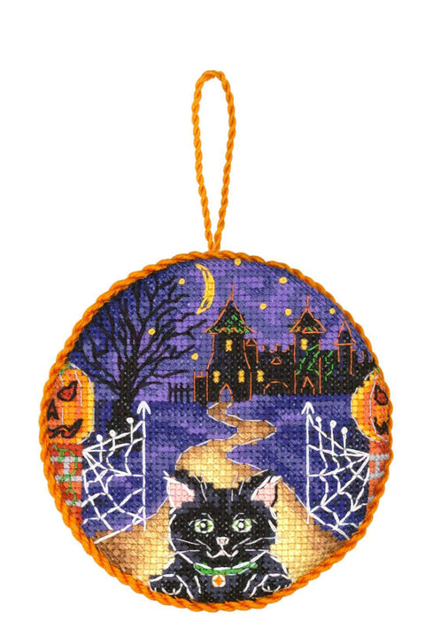 Halloween Cross Stitch Kit, 9×9 cm Pinkeep Needle Minder and Seasonal Decoration, MP Studia Craft Project