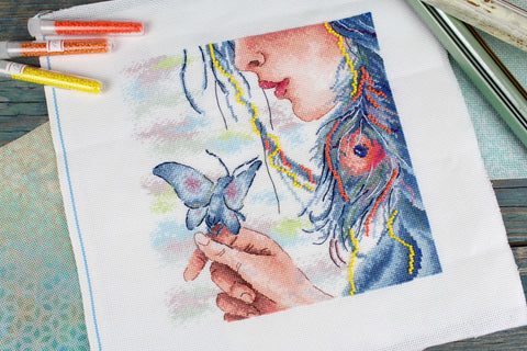 Cross Stitch Embroidery Kit “My Soul” 20 x 20 cm, MP Studia, Multicolor Home Decor DIY Craft Set