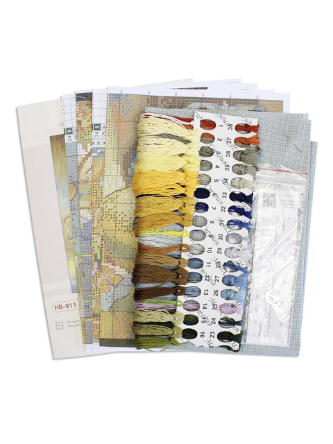 Cross Stitch Kit Sunny Still Life, 40×30 cm Embroidery Kit by MP Studia for Wall Decor and Creative Crafting