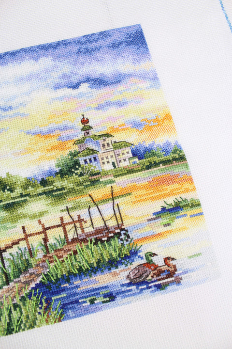 Cross Stitch Kit “Harmony of the Morning,” MP Studia, 20 × 16 cm Embroidery Design for Home Decor and Framing