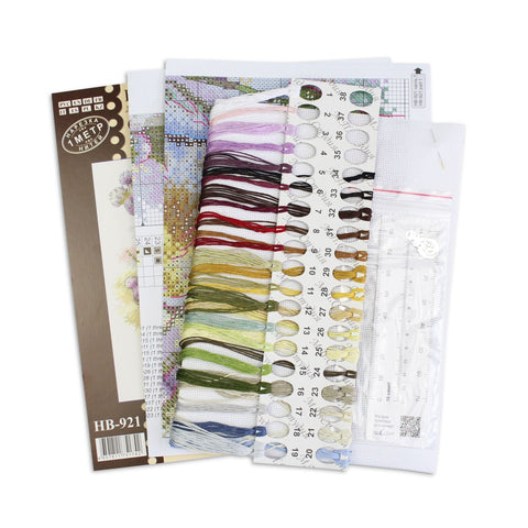 Cross Stitch Embroidery Kit with Goldfinch Motif, MP Studia, 18×19 cm, Bird-Themed Needlework for Beginners and Advanced Crafters