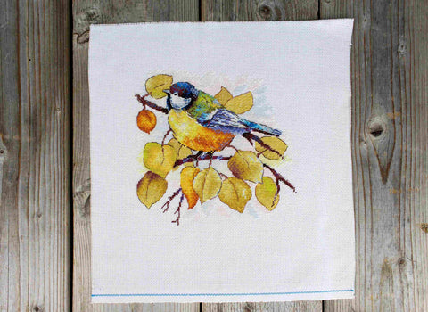 Cross Stitch Embroidery Kit, Autumn Forest Design, 18 x 19 cm, Cotton Threads, Canvas, Needle and Pattern by MP Studia