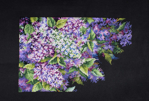 Cross Stitch Kit with Fragrant Lilac Floral Motif, MP Studia, 18 x 27 cm Home Decor