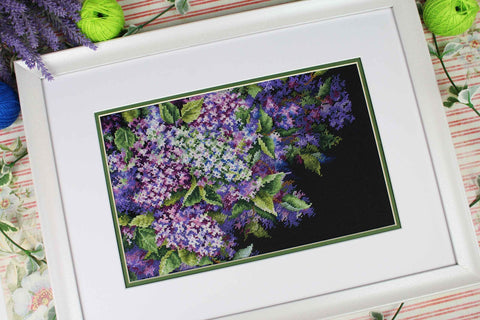 Cross Stitch Kit with Fragrant Lilac Floral Motif, MP Studia, 18 x 27 cm Home Decor