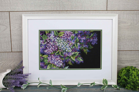 Cross Stitch Kit with Fragrant Lilac Floral Motif, MP Studia, 18 x 27 cm Home Decor