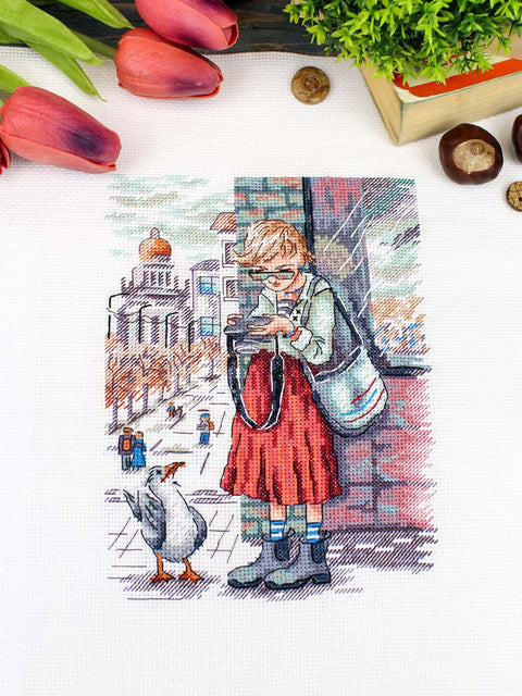 Cross Stitch Embroidery Kit “Good Shot,” 19 x 14 cm, MP Studia, 16 Count Cotton Canvas, 26 Thread Colors