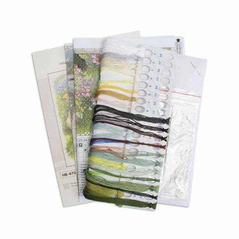 Cross Stitch Kit with Goose Design, MP Studia, 22×20 cm, Aida Fabric, Cotton Threads, Needle and Color Pattern