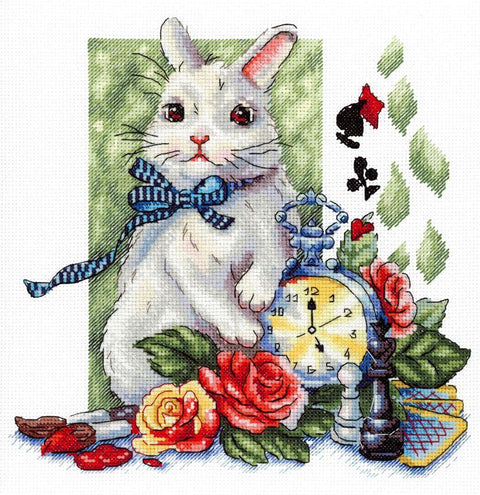 Cross Stitch Kit with 16 Count Cotton Canvas, Wonder Time Design, 20x20 cm, 35 Colors, MP Studia