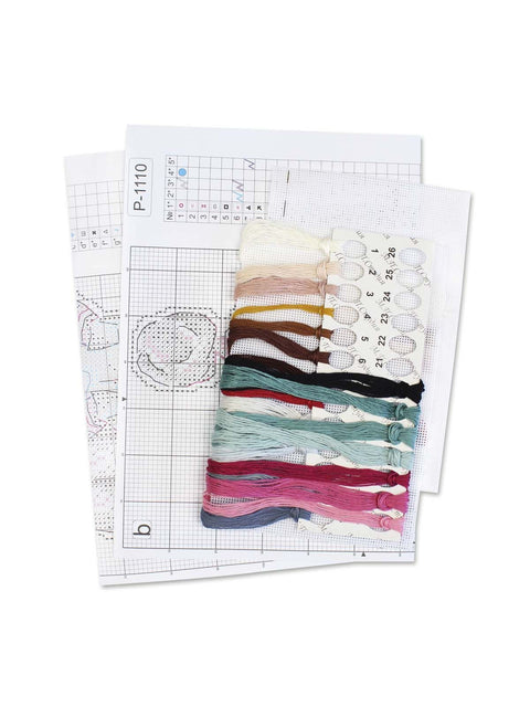 Cross Stitch Embroidery Kit for Medical-Themed Picture, MP Studia, 14 Count White Plastic Canvas, 19 x 12 cm, 20 Thread Colors