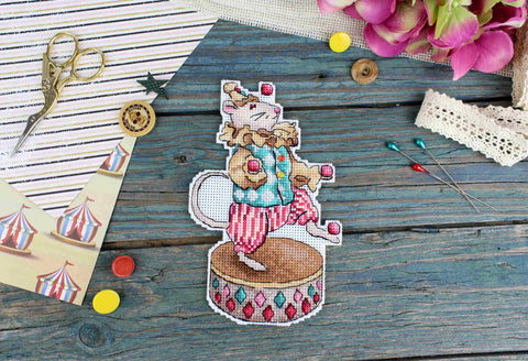 Cross Stitch Embroidery Kit Little Juggler, MP Studia, 16×11 cm, Aida Fabric, Cotton Threads, Needle and Pattern Included