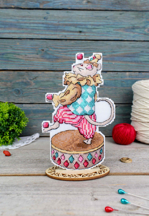 Cross Stitch Embroidery Kit Little Juggler, MP Studia, 16×11 cm, Aida Fabric, Cotton Threads, Needle and Pattern Included