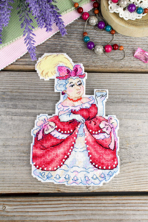 Cross Stitch Embroidery Kit, “First Sister” Motif, 16 x 10 cm, MP Studia DIY Home Decor Craft Set