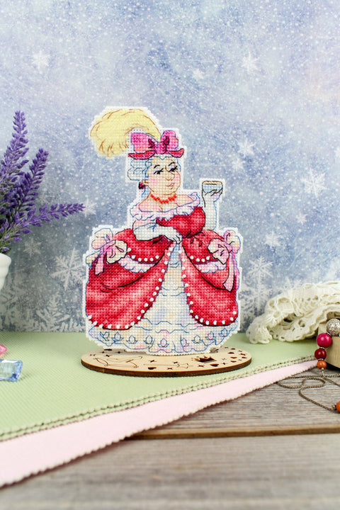 Cross Stitch Embroidery Kit, “First Sister” Motif, 16 x 10 cm, MP Studia DIY Home Decor Craft Set