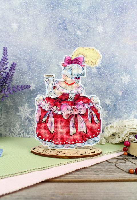 Cross Stitch Embroidery Kit, “First Sister” Motif, 16 x 10 cm, MP Studia DIY Home Decor Craft Set