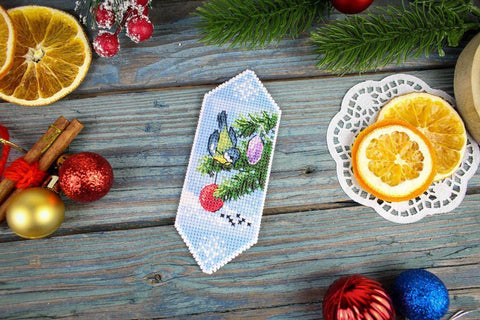 Christmas Cross Stitch Kit with New Year Candy Design, MP Studia, Aida Fabric, Cotton Threads, Needle and Pattern, Beginner-Friendly DIY Craft