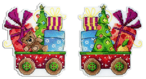 New Year Cross Stitch Kit, Compact 10×9 cm Winter Holiday Design by MP Studia for Beginners and Experienced Stitchers